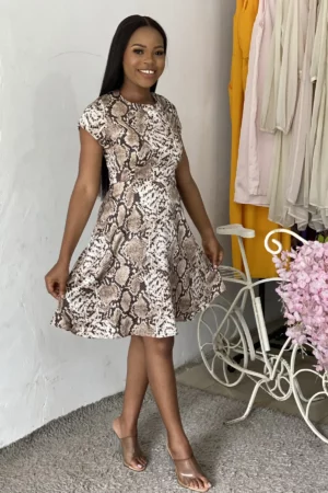 ANIMAL PRINT SKATER DRESS