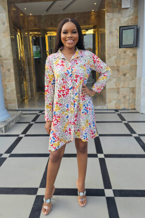 BOLD PRINT SHIRT DRESS