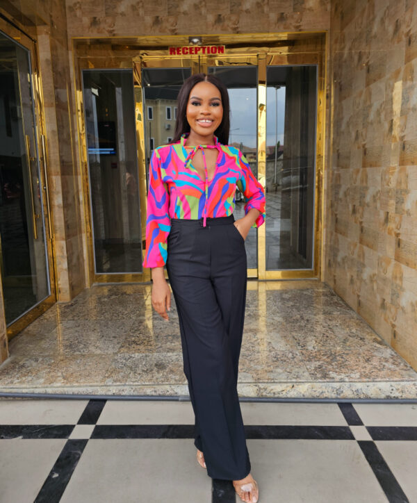 Multi Colored Blouse & Trouser Set