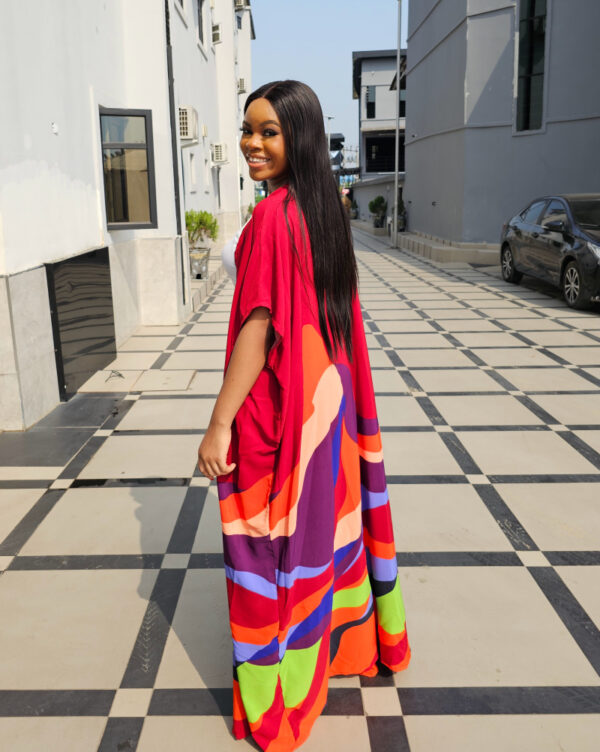 Maroon Border Kimono Co-ord Set - Image 2