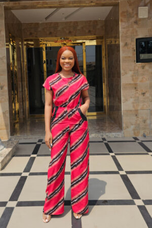 Red Striped Jumpsuit