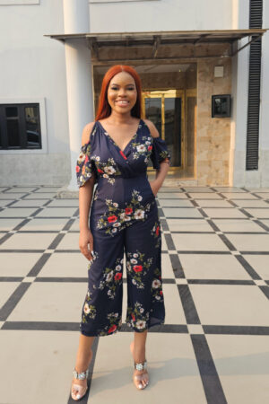 BLUE FLORAL CAMI JUMPSUIT