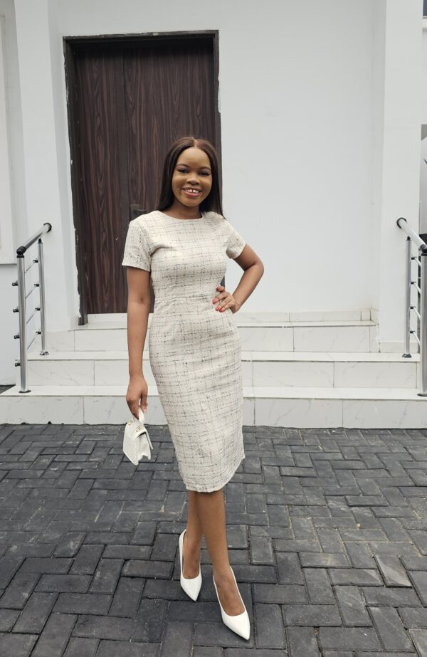 TWEED PRINT SHEATH DRESS - Image 4
