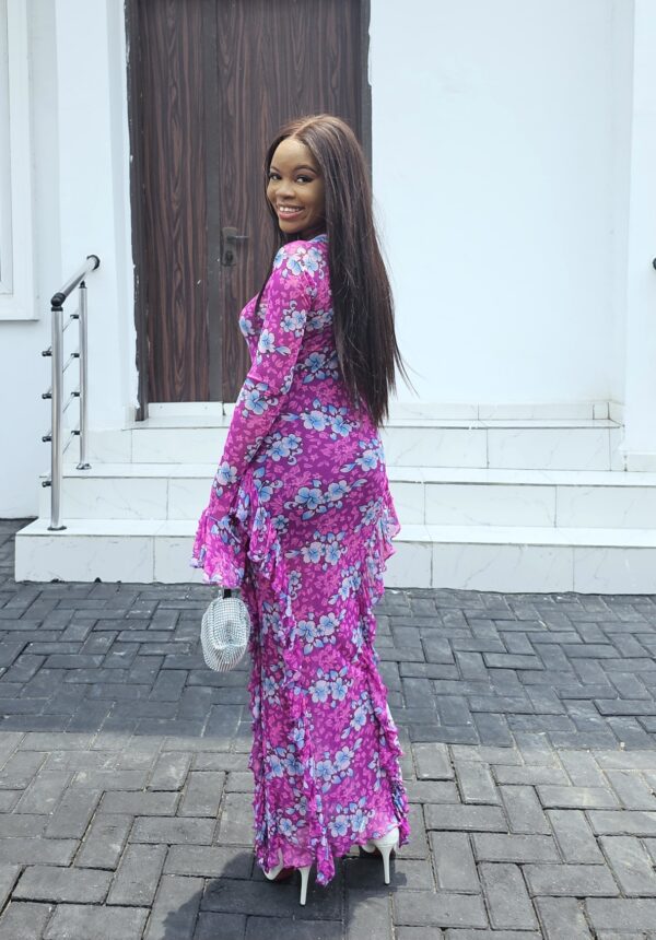 PINK FLORAL MESH DRESS - Image 2