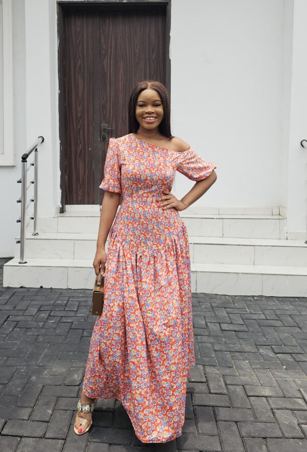 ORANGE FLORAL MAXI DRESS - Image 4