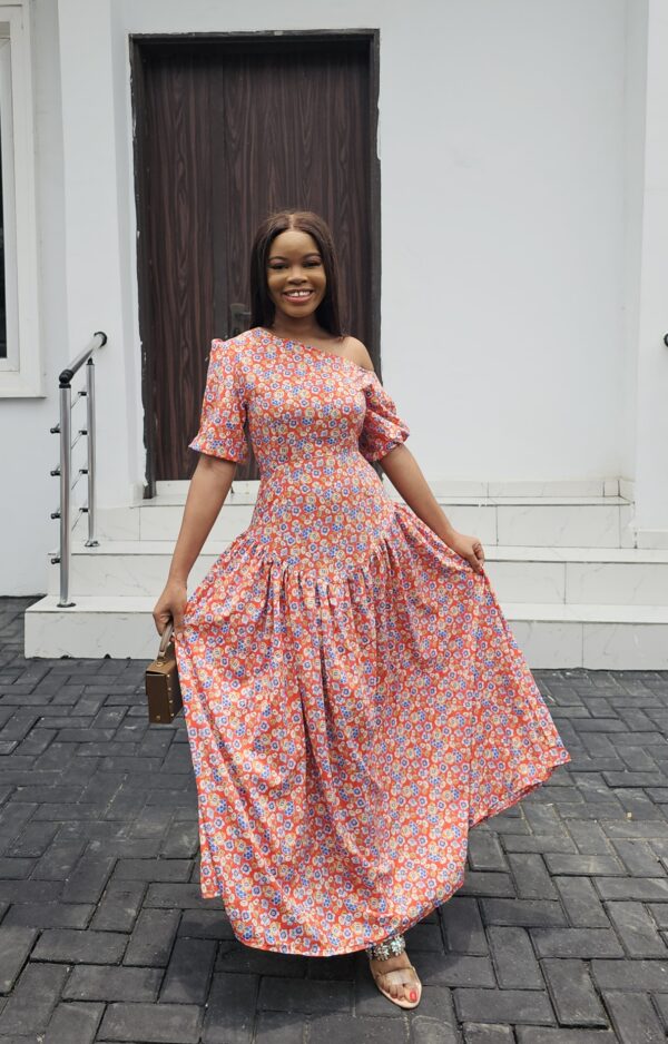 ORANGE FLORAL MAXI DRESS - Image 3