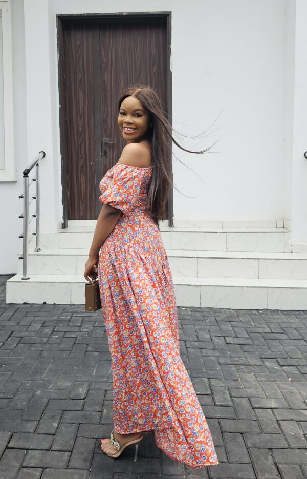 ORANGE FLORAL MAXI DRESS - Image 2