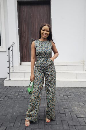 LITTLE PRINT SLEEVELESS JUMPSUIT