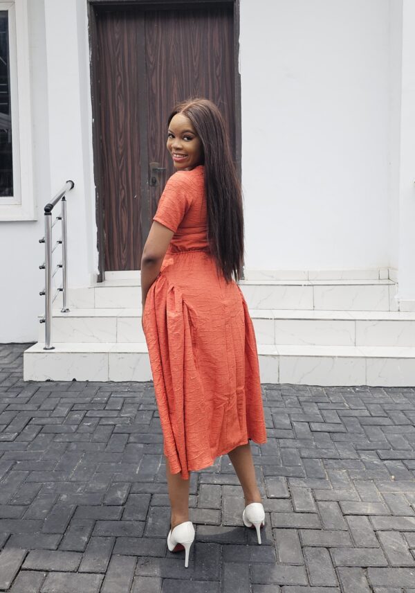 BURNT ORANGE MIDI DRESS - Image 2