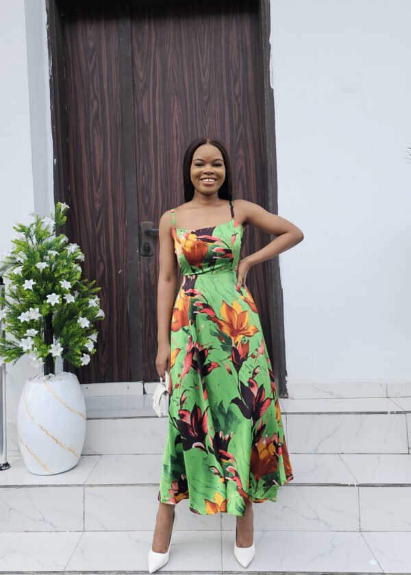 LIME FLORAL CAMI DRESS - Image 3