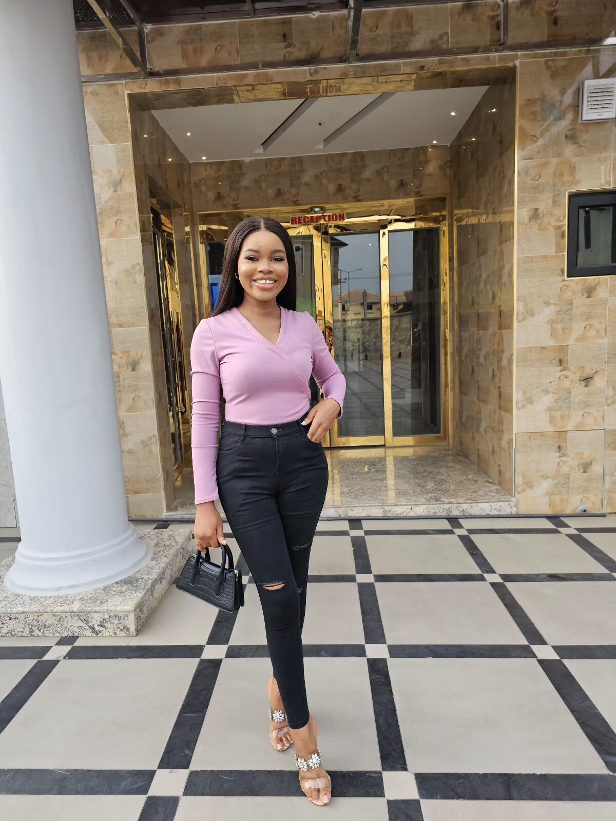 MAUVE V-NECK BODYSUIT - Image 2