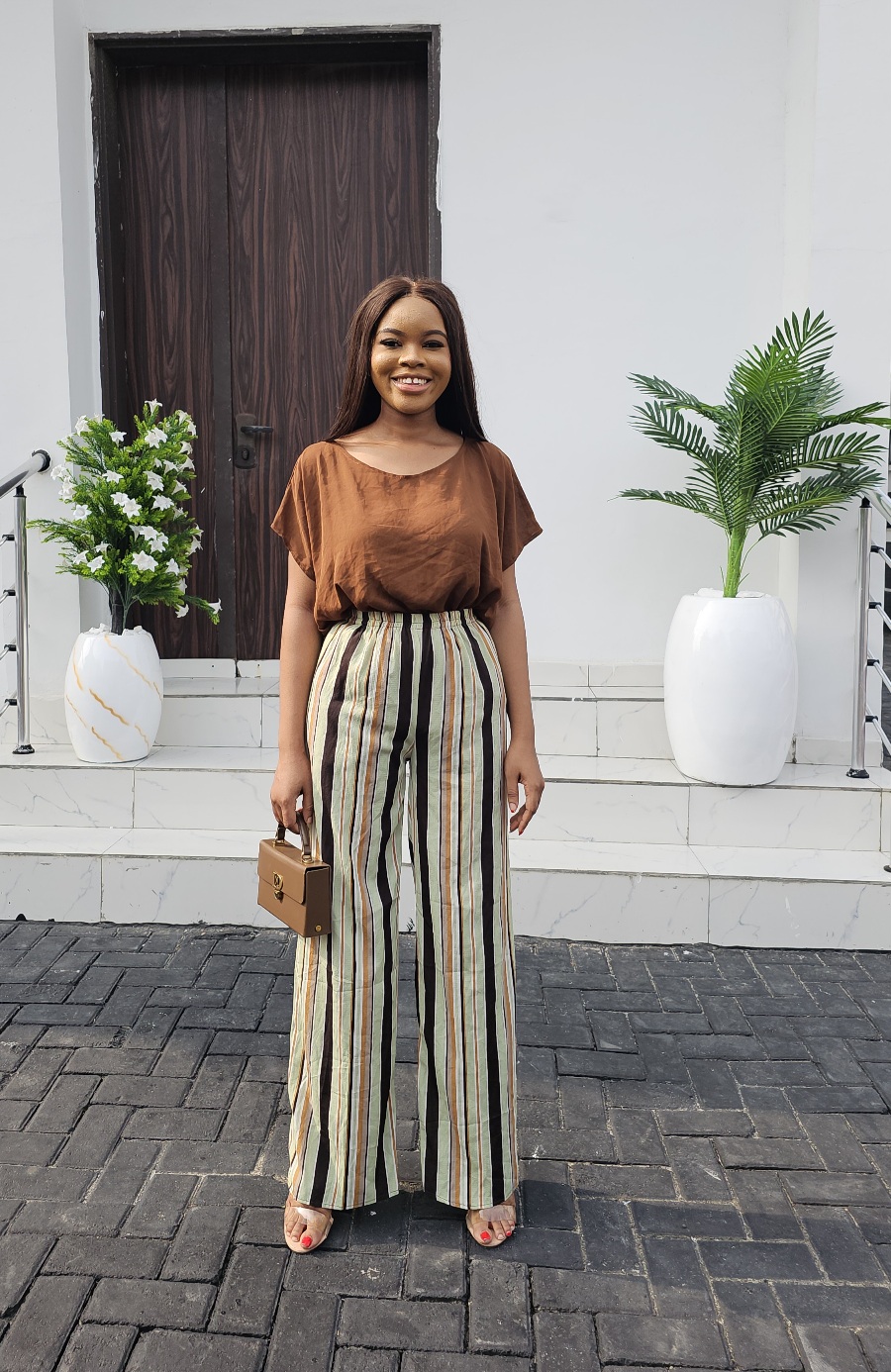 BROWN CHIFFON BLOUSE