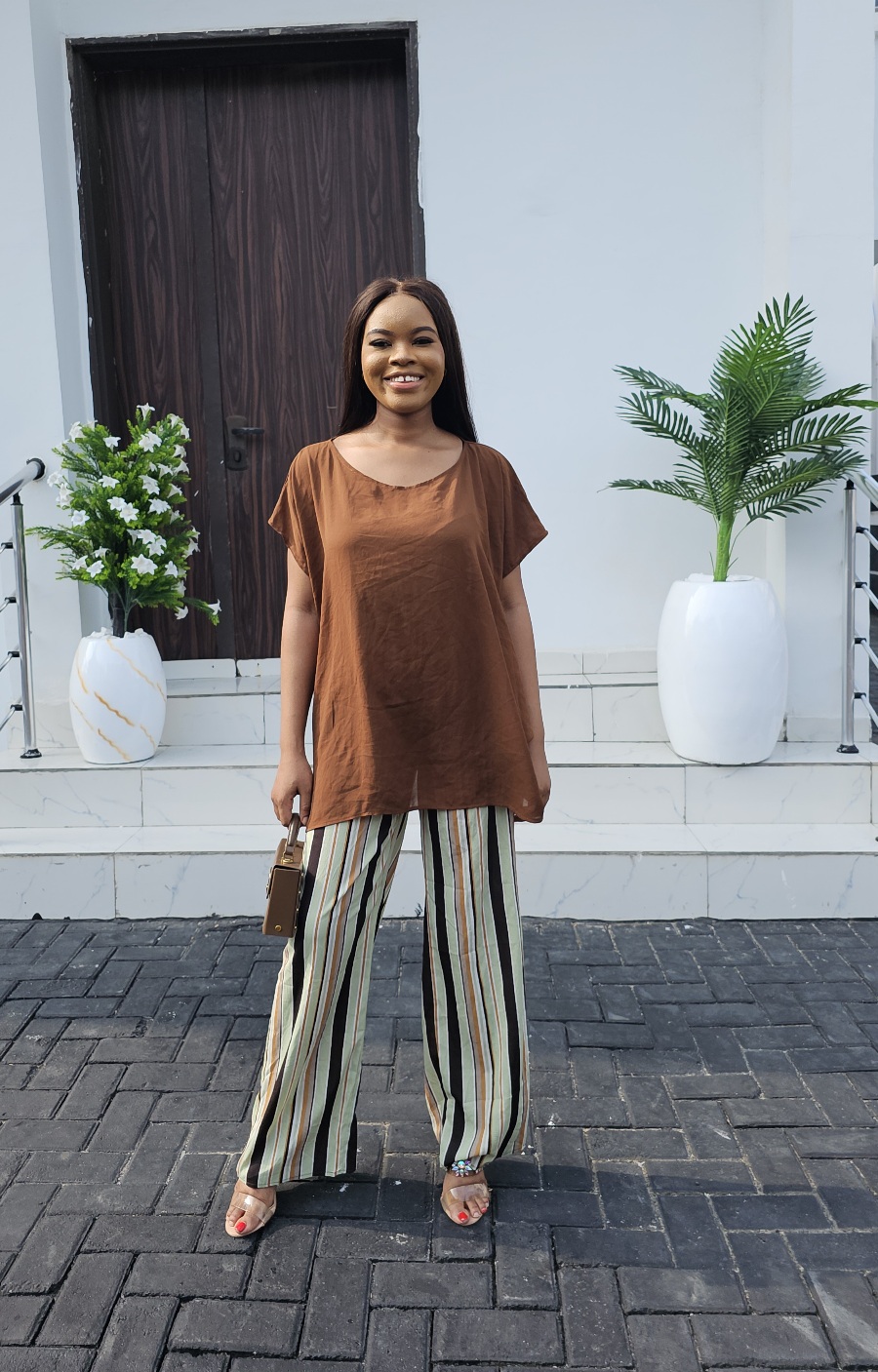 BROWN CHIFFON BLOUSE - Image 2