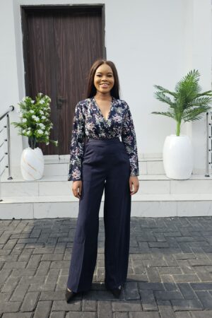 NAVY BLUE CREPE TROUSER