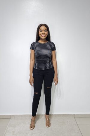 STRIPED ROUND NECK TEE