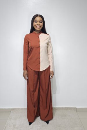 TWO TONE SHIRT & TROUSER SET
