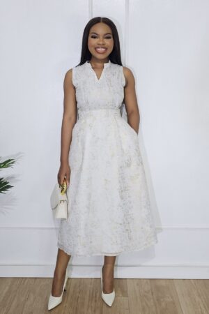 ORGANZA SLEEVELESS MIDI DRESS