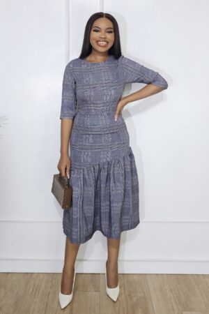 GLEN CHECK PLAID PRINT DRESS