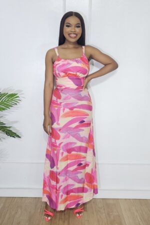 PINK PRINT MAXI CAMI DRESS