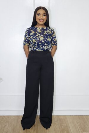 FLORAL CHIFFON PEPLUM BLOUSE
